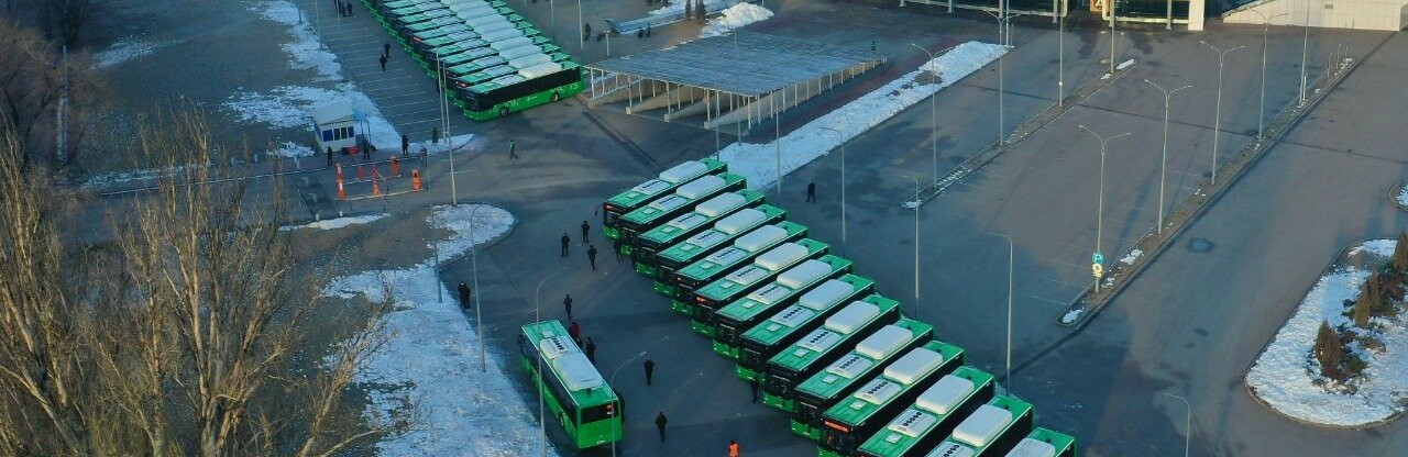 В Алматы новыми дизельными автобусами обновили 45-ый и 71-ый маршруты